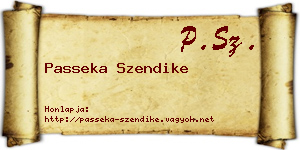 Passeka Szendike névjegykártya
